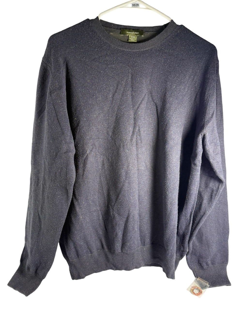 Ermenegildo Zegna Black Confetti Crewneck Knit Sweater